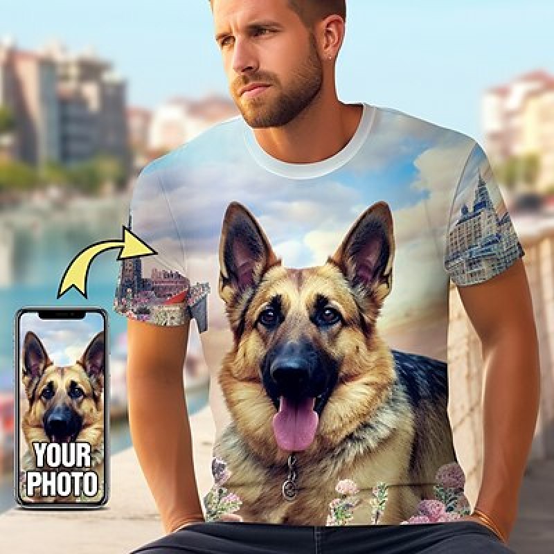 Custom Pet T Shirt for Men Des - огляд і ціна 3D Printing Foto