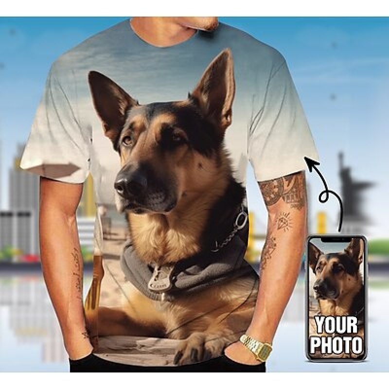 Custom Pet T Shirt for Men Des - огляд і ціна 3D Printing Foto